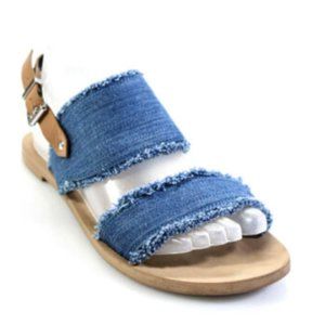 Rebecca Minkoff Womens Ankle Emery Denim Strap Sandals. 7 1/2M